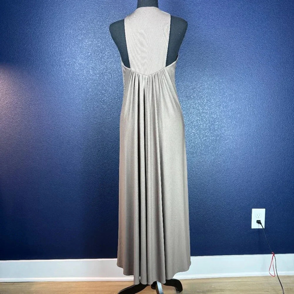 Tibi Greige (gray/beige) V-Neck Sleeveless Maxi Dress, Size Small - Picture 5 of 9